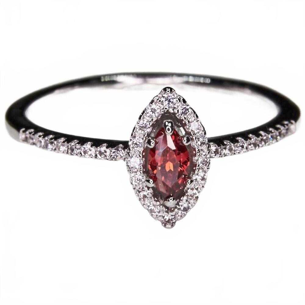 NEW FAIRE ruby marquise & cz ring in red